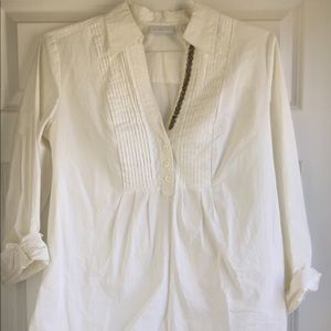 ⏰ NY&C White beaded blouse
